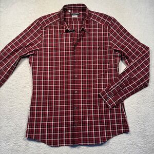 Dolce & Gabbana Sicilia Red Black Plaid Button Up Shirt Made in Italy 16.5. / 42